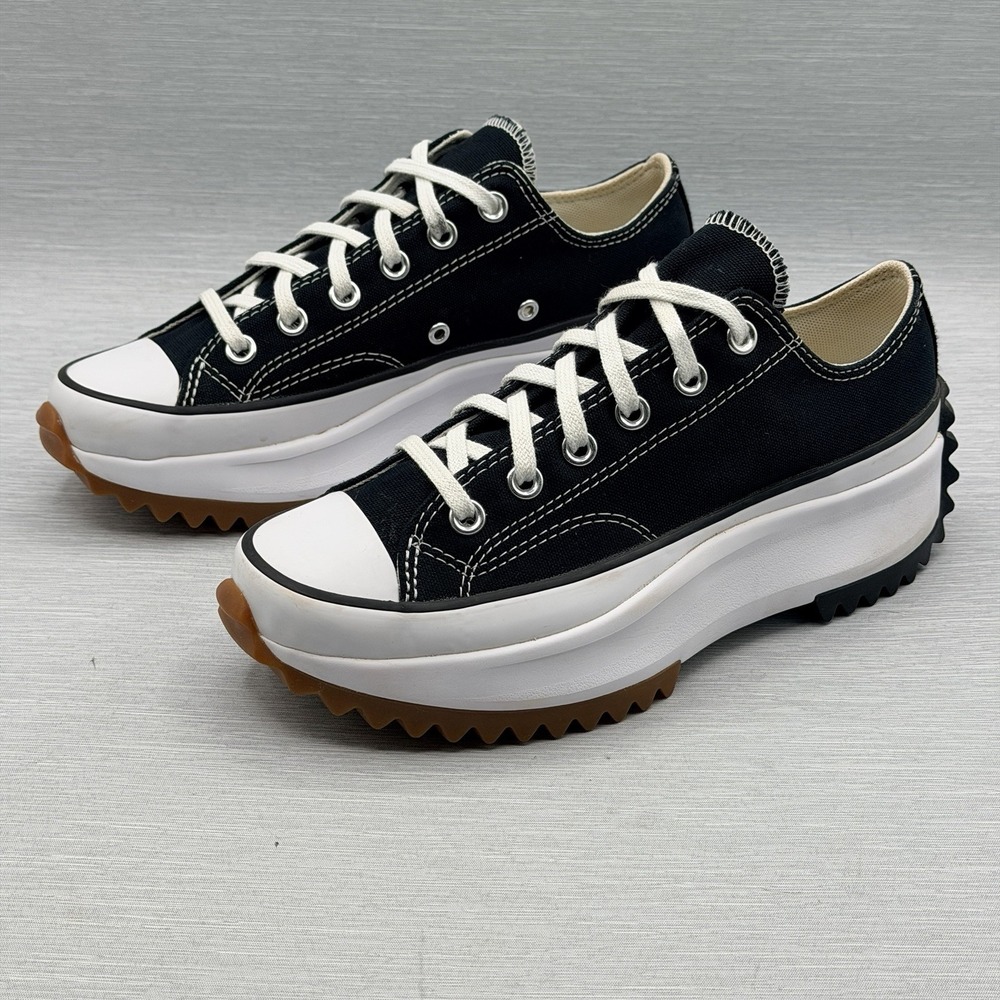 Converse Run Star Hike Women's 7.5 Black White Platform Low Top Sneakers Chucks